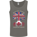 British Grown Canadian Roots Canada Flag Mens Vest Tank Top Charcoal