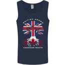 British Grown Canadian Roots Canada Flag Mens Vest Tank Top Navy Blue