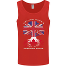 British Grown Canadian Roots Canada Flag Mens Vest Tank Top Red