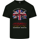 British Grown German Roots Germany Flag Mens Cotton T-Shirt Tee Top Black