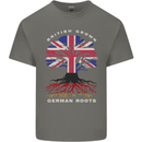 British Grown German Roots Germany Flag Mens Cotton T-Shirt Tee Top Charcoal