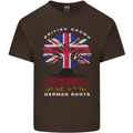 British Grown German Roots Germany Flag Mens Cotton T-Shirt Tee Top Dark Chocolate
