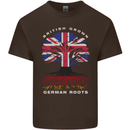British Grown German Roots Germany Flag Mens Cotton T-Shirt Tee Top Dark Chocolate
