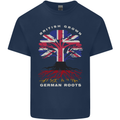 British Grown German Roots Germany Flag Mens Cotton T-Shirt Tee Top Navy Blue