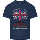 British Grown German Roots Germany Flag Mens Cotton T-Shirt Tee Top Navy Blue