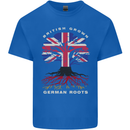 British Grown German Roots Germany Flag Mens Cotton T-Shirt Tee Top Royal Blue