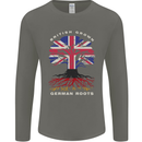 British Grown German Roots Germany Flag Mens Long Sleeve T-Shirt Charcoal