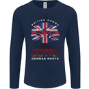 British Grown German Roots Germany Flag Mens Long Sleeve T-Shirt Navy Blue