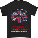 British Grown German Roots Germany Flag Mens T-Shirt 100% Cotton Black