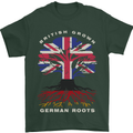 British Grown German Roots Germany Flag Mens T-Shirt 100% Cotton Forest Green