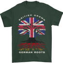 British Grown German Roots Germany Flag Mens T-Shirt 100% Cotton Forest Green