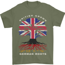 British Grown German Roots Germany Flag Mens T-Shirt 100% Cotton Military Green