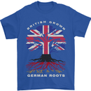 British Grown German Roots Germany Flag Mens T-Shirt 100% Cotton Royal Blue