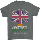 British Grown Indian Roots India Flag Mens T-Shirt 100% Cotton Charcoal