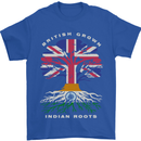 British Grown Indian Roots India Flag Mens T-Shirt 100% Cotton Royal Blue