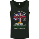 British Grown Indian Roots India Flag Mens Vest Tank Top Black