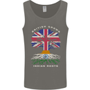 British Grown Indian Roots India Flag Mens Vest Tank Top Charcoal