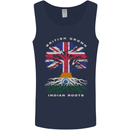 British Grown Indian Roots India Flag Mens Vest Tank Top Navy Blue