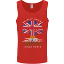 British Grown Indian Roots India Flag Mens Vest Tank Top Red
