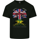 British Grown Jamaican Roots Jamaica Flag Mens Cotton T-Shirt Tee Top Black