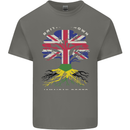 British Grown Jamaican Roots Jamaica Flag Mens Cotton T-Shirt Tee Top Charcoal