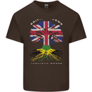 British Grown Jamaican Roots Jamaica Flag Mens Cotton T-Shirt Tee Top Dark Chocolate