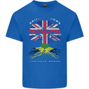 British Grown Jamaican Roots Jamaica Flag Mens Cotton T-Shirt Tee Top Royal Blue