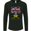 British Grown Jamaican Roots Jamaica Flag Mens Long Sleeve T-Shirt Black