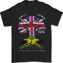 British Grown Jamaican Roots Jamaica Flag Mens T-Shirt 100% Cotton Black