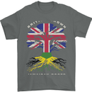 British Grown Jamaican Roots Jamaica Flag Mens T-Shirt 100% Cotton Charcoal