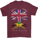 British Grown Jamaican Roots Jamaica Flag Mens T-Shirt 100% Cotton Maroon