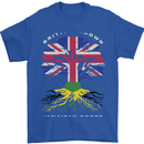 British Grown Jamaican Roots Jamaica Flag Mens T-Shirt 100% Cotton Royal Blue