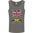 British Grown Jamaican Roots Jamaica Flag Mens Vest Tank Top Charcoal