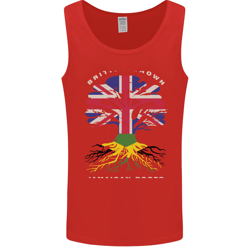 British Grown Jamaican Roots Jamaica Flag Mens Vest Tank Top Red