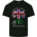 British Grown Pakistan Roots Flag Mens Cotton T-Shirt Tee Top Black