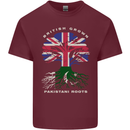 British Grown Pakistan Roots Flag Mens Cotton T-Shirt Tee Top Maroon