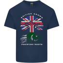 British Grown Pakistan Roots Flag Mens Cotton T-Shirt Tee Top Navy Blue
