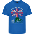 British Grown Pakistan Roots Flag Mens Cotton T-Shirt Tee Top Royal Blue