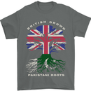 British Grown Pakistan Roots Flag Mens T-Shirt 100% Cotton Charcoal