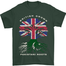 British Grown Pakistan Roots Flag Mens T-Shirt 100% Cotton Forest Green