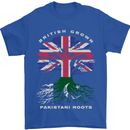 British Grown Pakistan Roots Flag Mens T-Shirt 100% Cotton Royal Blue