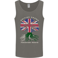 British Grown Pakistan Roots Flag Mens Vest Tank Top Charcoal