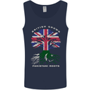 British Grown Pakistan Roots Flag Mens Vest Tank Top Navy Blue