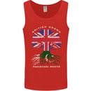 British Grown Pakistan Roots Flag Mens Vest Tank Top Red