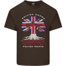 British Grown Polish Roots Poland Mens Cotton T-Shirt Tee Top Dark Chocolate