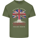 British Grown Polish Roots Poland Mens Cotton T-Shirt Tee Top Military Green