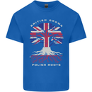 British Grown Polish Roots Poland Mens Cotton T-Shirt Tee Top Royal Blue