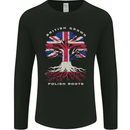 British Grown Polish Roots Poland Mens Long Sleeve T-Shirt Black