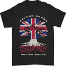 British Grown Polish Roots Poland Mens T-Shirt 100% Cotton Black