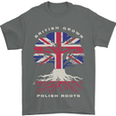 British Grown Polish Roots Poland Mens T-Shirt 100% Cotton Charcoal